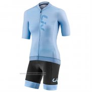 2023 Maillot Cyclisme Femme Liv Lumiere Bleu Manches Courtes Et cuissard
